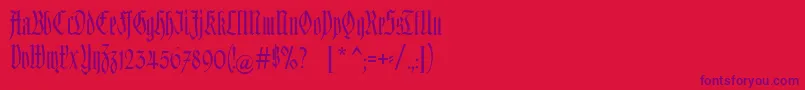 Kleinsemmering Font – Purple Fonts on Red Background