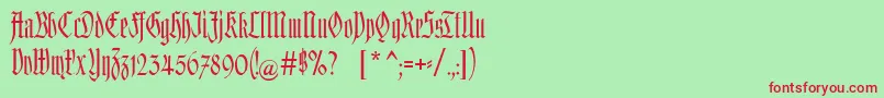 Kleinsemmering Font – Red Fonts on Green Background