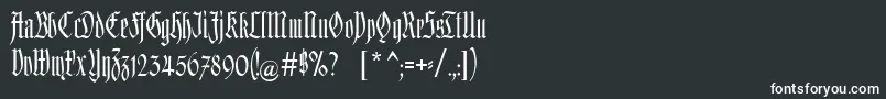 Kleinsemmering-fontti – valkoiset fontit mustalla taustalla