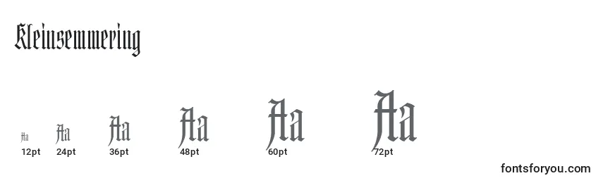 Размеры шрифта Kleinsemmering