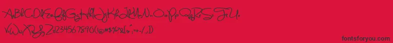 BmdSweetlyBrokenBold-Schriftart – Schwarze Schriften auf rotem Hintergrund