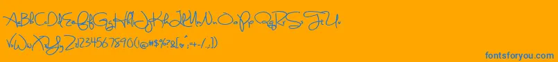 Weitere Informationen zur BmdSweetlyBrokenBold-Schriftart BmdSweetlyBrokenBold-Schriftart – Blaue Schriften auf orangefarbenem Hintergrund