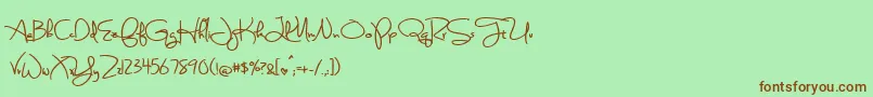 BmdSweetlyBrokenBold Font – Brown Fonts on Green Background