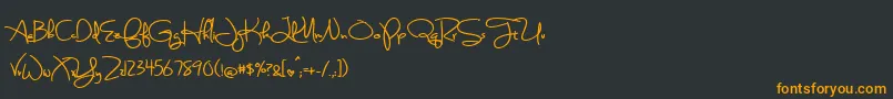 BmdSweetlyBrokenBold-Schriftart – Orangefarbene Schriften auf schwarzem Hintergrund