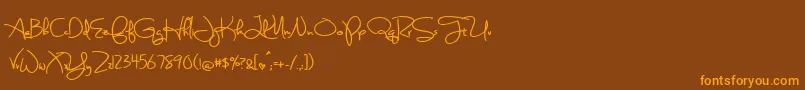fuente BmdSweetlyBrokenBold – Fuentes Naranjas Sobre Fondo Marrón