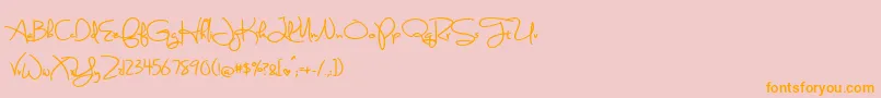 BmdSweetlyBrokenBold Font – Orange Fonts on Pink Background