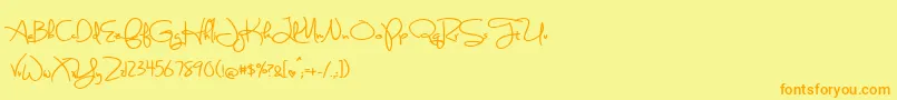 BmdSweetlyBrokenBold Font – Orange Fonts on Yellow Background