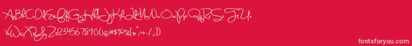 BmdSweetlyBrokenBold Font – Pink Fonts on Red Background