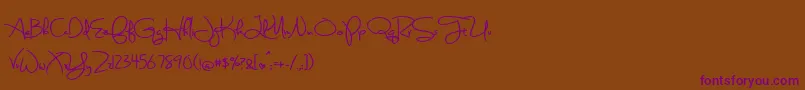 BmdSweetlyBrokenBold Font – Purple Fonts on Brown Background