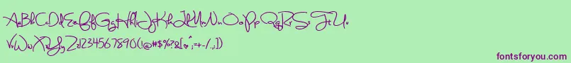 BmdSweetlyBrokenBold Font – Purple Fonts on Green Background