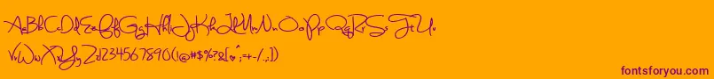 BmdSweetlyBrokenBold Font – Purple Fonts on Orange Background