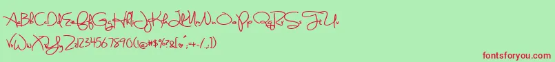 BmdSweetlyBrokenBold Font – Red Fonts on Green Background