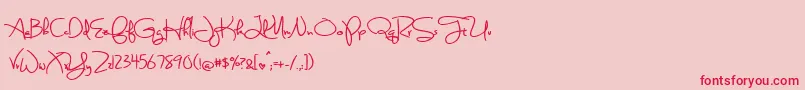 BmdSweetlyBrokenBold Font – Red Fonts on Pink Background