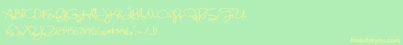 BmdSweetlyBrokenBold Font – Yellow Fonts on Green Background