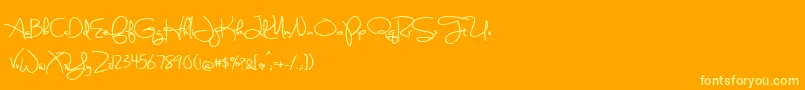 BmdSweetlyBrokenBold Font – Yellow Fonts on Orange Background