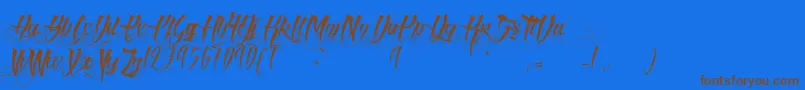 AngelOfBlood Font – Brown Fonts on Blue Background