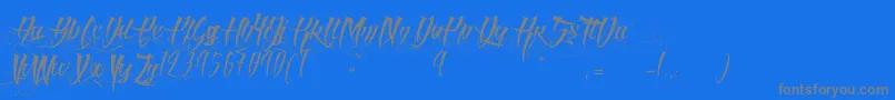 AngelOfBlood-Schriftart – Graue Schriften auf blauem Hintergrund