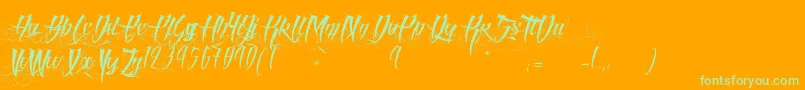 AngelOfBlood Font – Green Fonts on Orange Background
