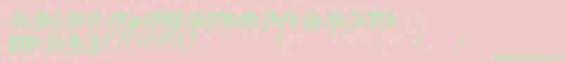 AngelOfBlood Font – Green Fonts on Pink Background