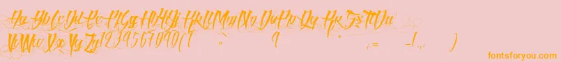 AngelOfBlood-Schriftart – Orangefarbene Schriften auf rosa Hintergrund