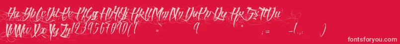 AngelOfBlood Font – Pink Fonts on Red Background