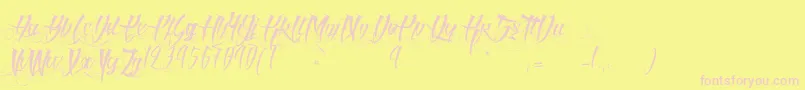 AngelOfBlood Font – Pink Fonts on Yellow Background