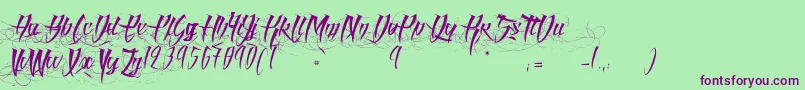 AngelOfBlood Font – Purple Fonts on Green Background