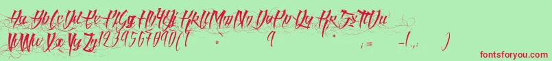 AngelOfBlood Font – Red Fonts on Green Background