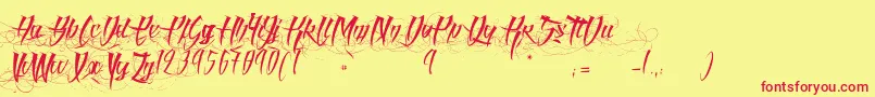 AngelOfBlood Font – Red Fonts on Yellow Background