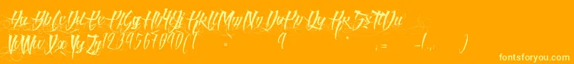 AngelOfBlood Font – Yellow Fonts on Orange Background