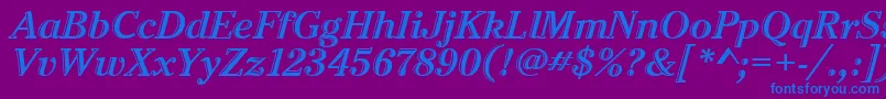 CheltenhamHtdItcTtItalic Font – Blue Fonts on Purple Background