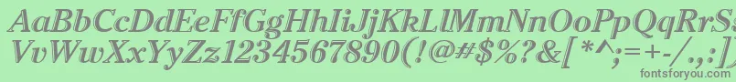 CheltenhamHtdItcTtItalic Font – Gray Fonts on Green Background