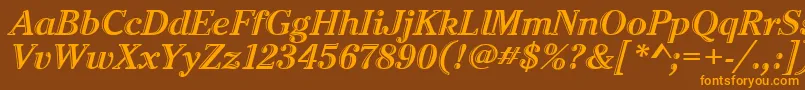 CheltenhamHtdItcTtItalic Font – Orange Fonts on Brown Background