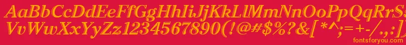 CheltenhamHtdItcTtItalic Font – Orange Fonts on Red Background