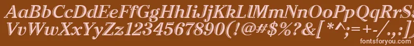 CheltenhamHtdItcTtItalic Font – Pink Fonts on Brown Background