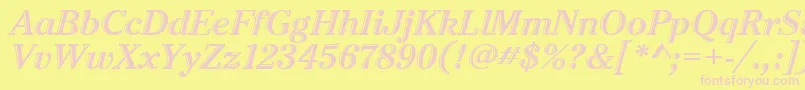 CheltenhamHtdItcTtItalic Font – Pink Fonts on Yellow Background