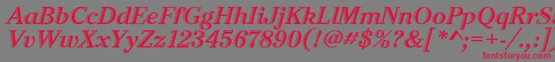 CheltenhamHtdItcTtItalic Font – Red Fonts on Gray Background