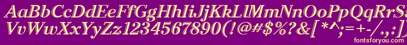 CheltenhamHtdItcTtItalic Font – Yellow Fonts on Purple Background