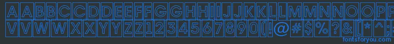 フォントAvante7 – 黒い背景に青い文字