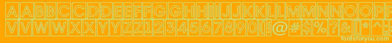Avante7-fontti – vihreät fontit oranssilla taustalla