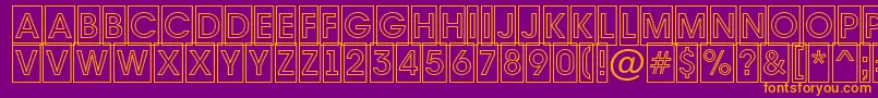 フォントAvante7 – 紫色の背景にオレンジのフォント