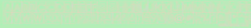 Avante7-fontti – vaaleanpunaiset fontit vihreällä taustalla
