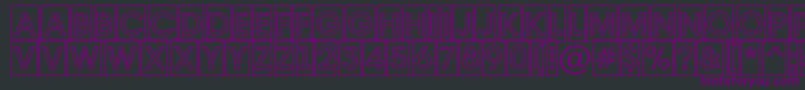 Avante7-fontti – violetit fontit mustalla taustalla