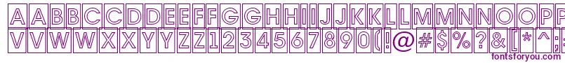 Avante7-fontti – violetit fontit valkoisella taustalla