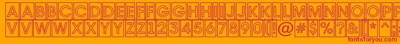 フォントAvante7 – オレンジの背景に赤い文字