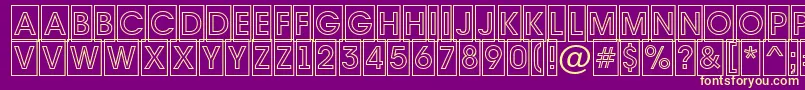 フォントAvante7 – 紫の背景に黄色のフォント
