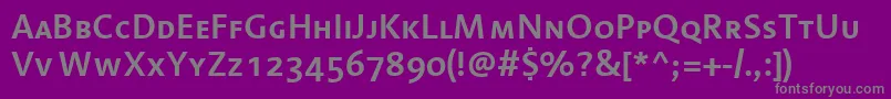 Czcionka LinotypeAromaSemiboldSc – szare czcionki na fioletowym tle