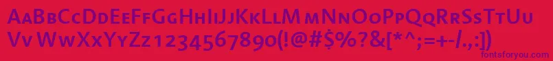 LinotypeAromaSemiboldSc Font – Purple Fonts on Red Background