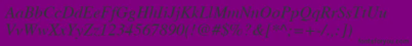 TimesРљСѓСЂСЃРёРІ-Schriftart – Schwarze Schriften auf violettem Hintergrund