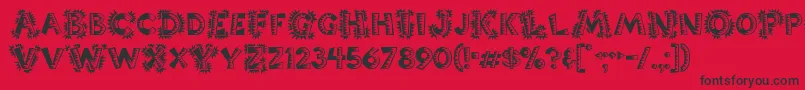 Popticsone Font – Black Fonts on Red Background